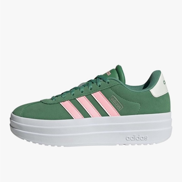 adidas Shoes - Adidas Women's Green and Pink Platform Sneakers